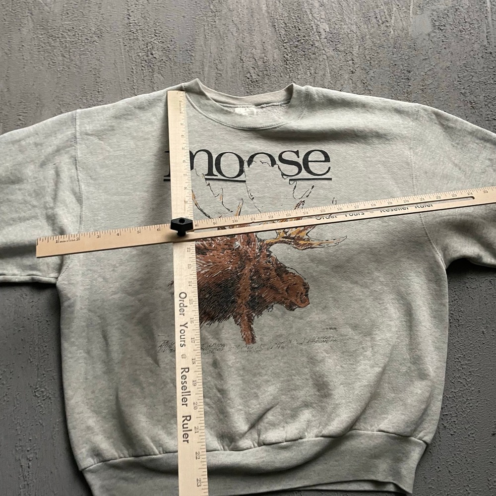 Vintage Moose Graphic Sweatshirt Men Large Grey 90s - Picture 6 of 9